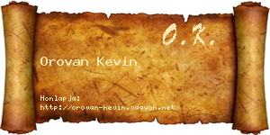 Orovan Kevin névjegykártya